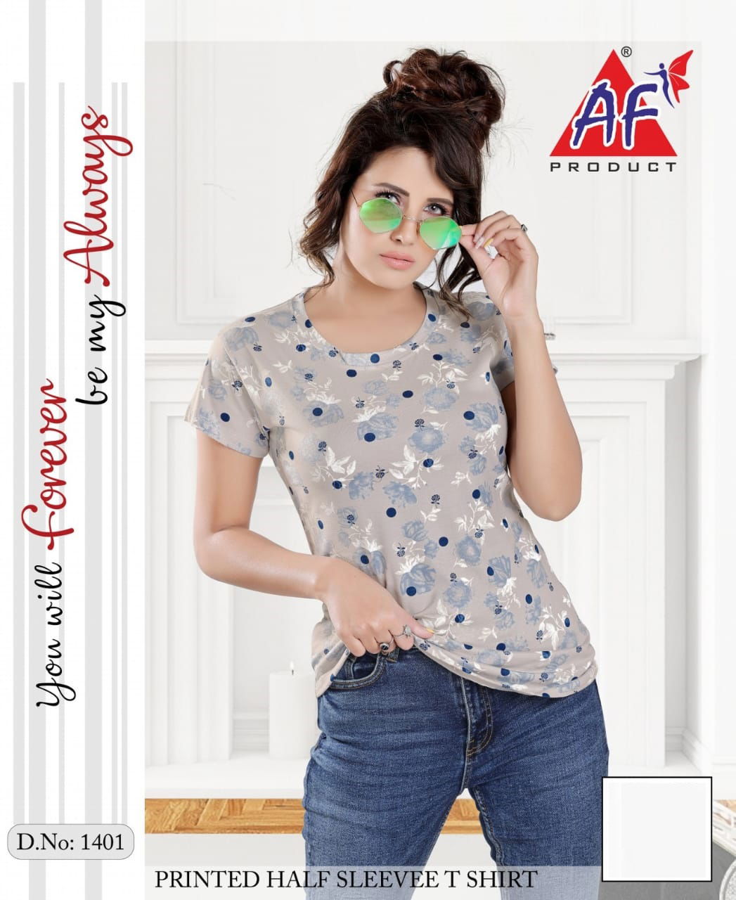 AF Printed Night Wear Ladies Top Catalog